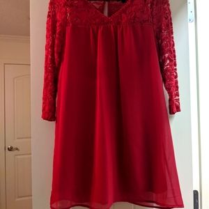 Red lace dress